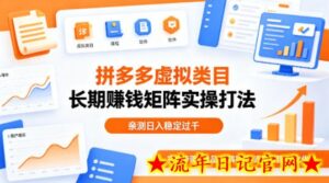做拼多多虚拟类目想长期賺钱？这套矩阵实操打法，亲测日入稳定过千【揭秘】-流年日记