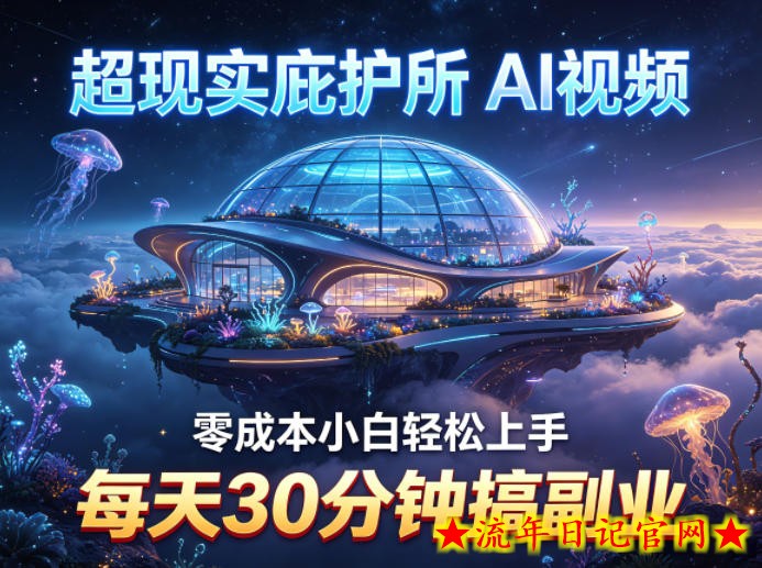 超现实庇护所AI视频项目拆解，零成本小白轻松上手，每天30分钟搞副业