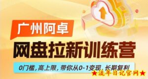 网盘拉新训练营,0门槛,高上限,带你从0-1变现,长期复利-流年日记