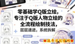零基础学Q版立绘,专注于Q版人物立绘的全流程绘制技法,层层递进,系统拆解-流年日记