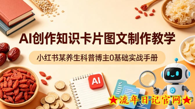 AI创作知识卡片图文制作教学，小红书某养生科普博主0基础实战手册