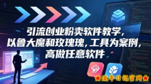 引流创业粉卖软件教学，以鲁大魔和玫瑰工具为案例，可做任意软件-流年日记