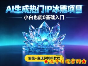 AI生成热门ip冰雕项目，小白也能0基础入门，实操+变现保姆级教程-流年日记