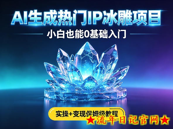 AI生成热门ip冰雕项目，小白也能0基础入门，实操+变现保姆级教程