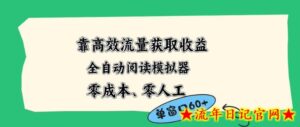 靠高效流量获取收益，零成本全自动阅读模拟器2.0全新玩法，单窗口高达50+蓝海小众项目【揭秘】-流年日记