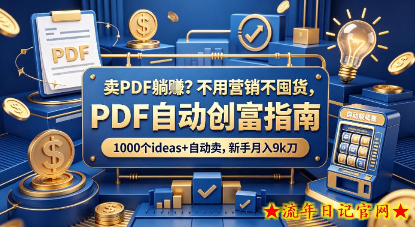 卖PDF躺賺？不用营销不囤货，PDF自动创富指南，1000个ideas+自动卖，新手月入9k刀【原创双语字幕】