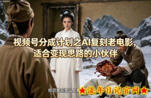视频号分成计划之AI复刻老电影，适合变现思路的小伙伴-流年日记