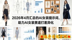 2026年4月汇总的AI女装提示词，助力AI女装赛道打差异化-流年日记