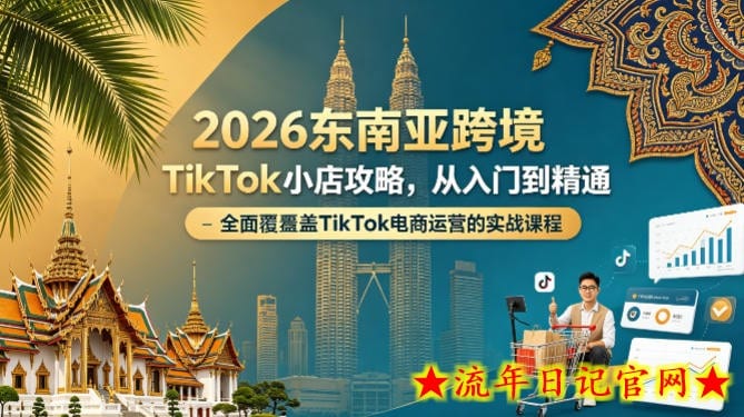 2026东南亚跨境TikTok小店攻略，从入门到精通、全面覆盖TikTok电商运营的实战课程（更新4月）