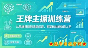 抖音王牌主播训练营，从思维搭建到流量运营，零基础也能快速上手-流年日记