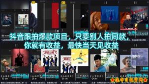 抖音跟拍爆款项目，只要别人拍同款，你就有收益，最快当天见收益-流年日记