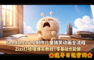Seedance 2.0制作儿童搞笑动画全流程Zizi打喷嚏爆笑教程｜零基础也能做-流年日记
