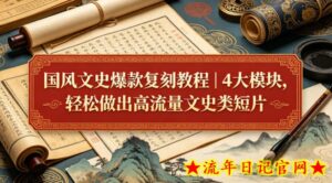 国风文史爆款复刻教程｜4大模块，轻松做出高流量文史类短片-流年日记