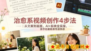 治愈系视频创作4步法｜从文案到画面，AI+剪映全实操，新手也能精准传递情感-流年日记