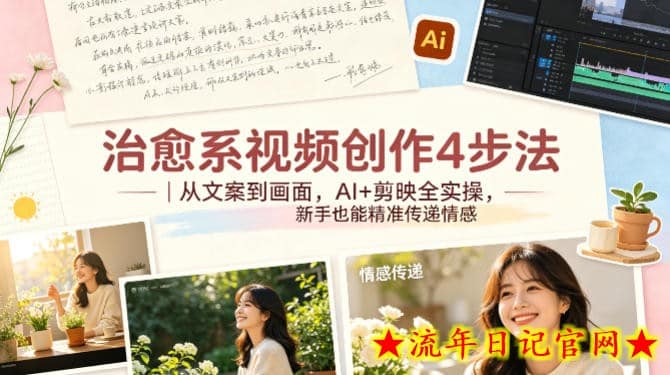 治愈系视频创作4步法｜从文案到画面，AI+剪映全实操，新手也能精准传递情感
