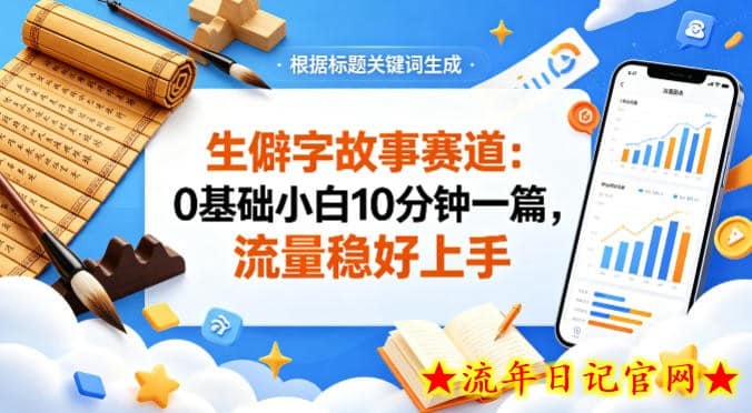 公众号流量主——生僻字故事赛道，流量稳，好上手，0基础小白也能10分钟一篇