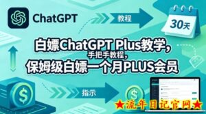 白嫖ChatGPT Plus教学，手把手教程，保姆级白嫖一个月PLUS会员-流年日记