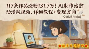117条作品涨粉131.7W！AI制作治愈动漫风视频，详细教程+变现方向-流年日记