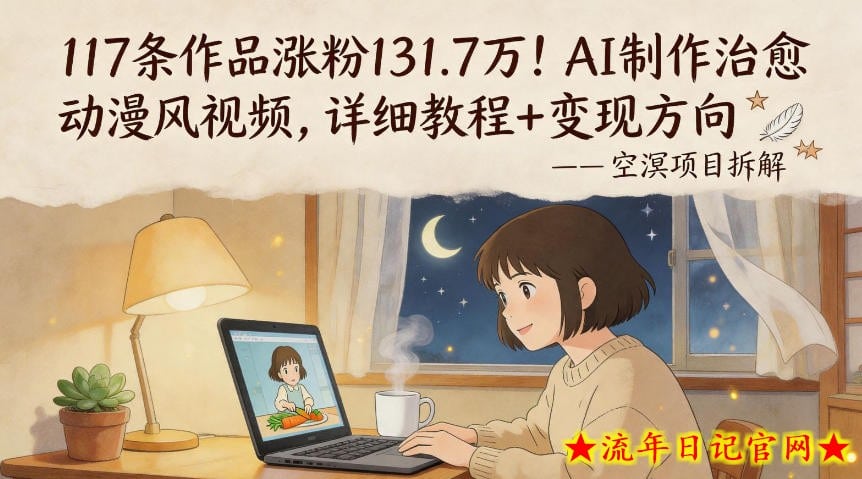 117条作品涨粉131.7W！AI制作治愈动漫风视频，详细教程+变现方向
