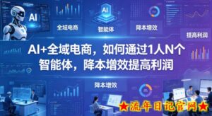 AI+全域电商，如何通过1人N个智能体，降本增效提高利润-流年日记