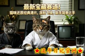 最新宝藏赛道！猫咪还原经典港片，涨粉飞快，新手简单上手-流年日记