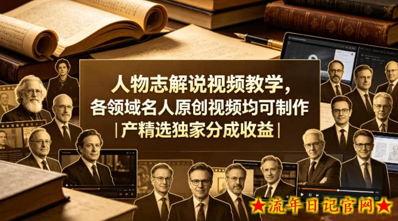 人物志解说视频教学，各领域名人原创视频均可制作丨精选独家分成收益（更新0430）