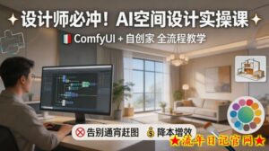 设计师必冲！AI空间设计实操课，ComfyUI+自创家全教学，告别通宵赶图，降本增效-流年日记