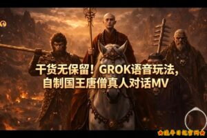 干货无保留！GROK语音玩法，自制国王唐僧真人对话MV-流年日记