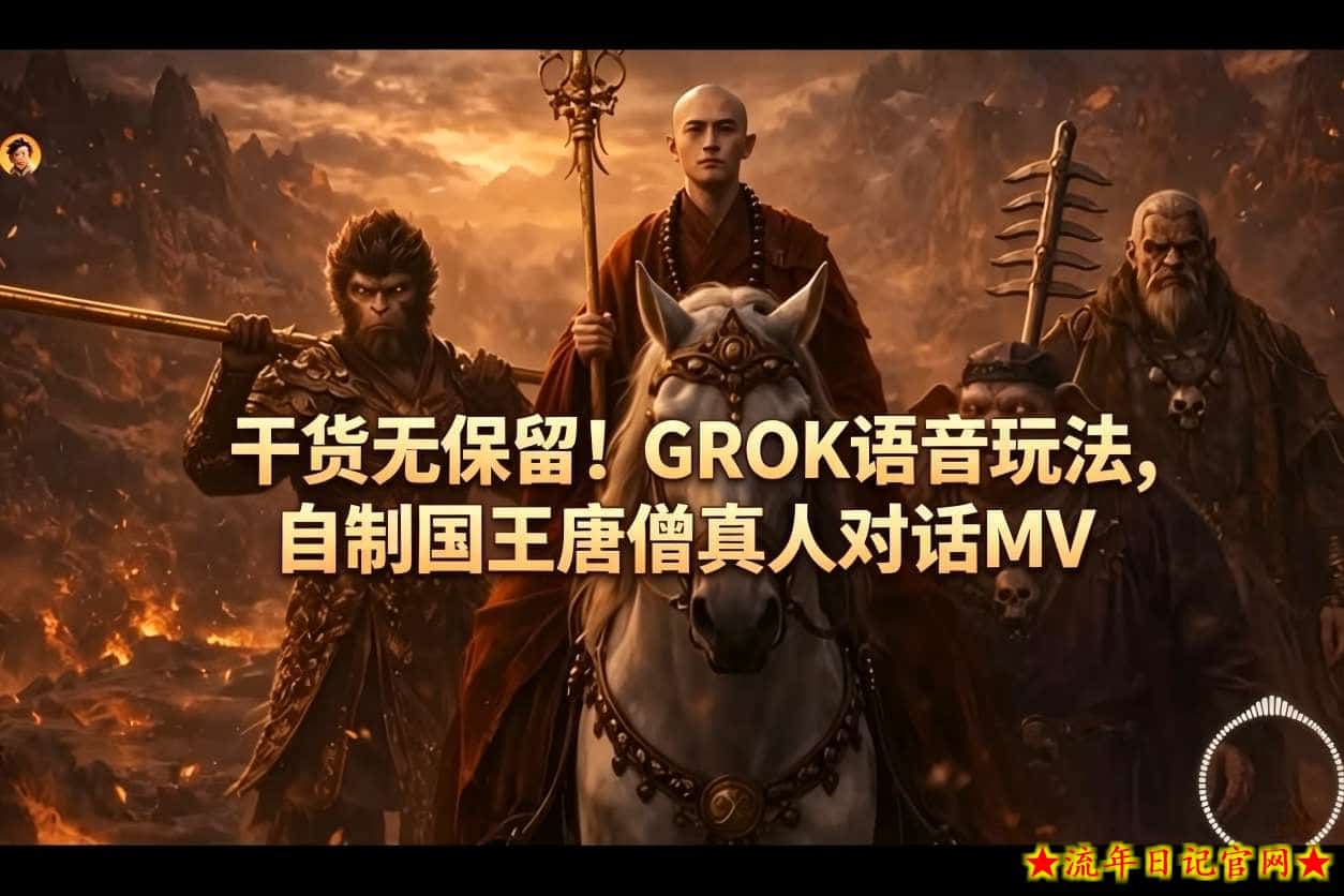 干货无保留！GROK语音玩法，自制国王唐僧真人对话MV