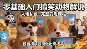零基础入门搞笑动物解说，大佬私藏完整变现课程，照着模板就能做出高播放-流年日记