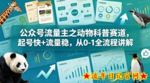 公众号流量主之动物科普赛道，起号快+流量稳，从0-1全流程讲解-流年日记