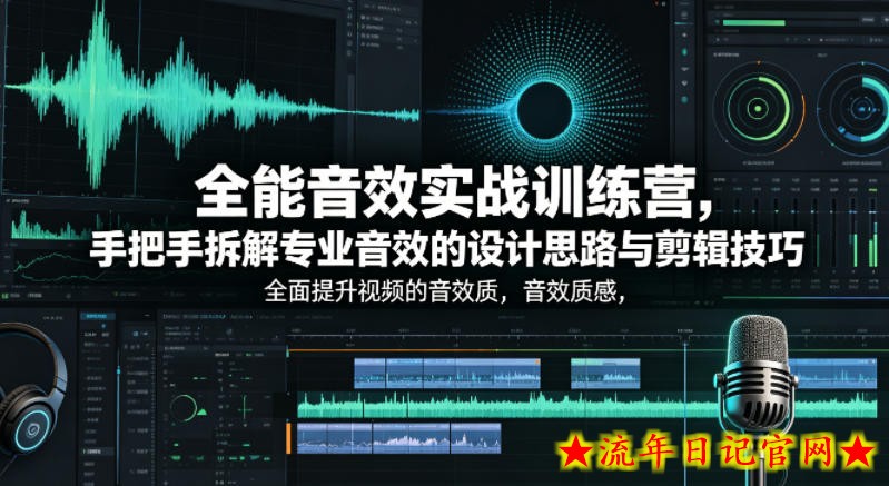 全能音效实战训练营，手把手拆解专业音效的设计思路与剪辑技巧，全面提升视频的音效质感