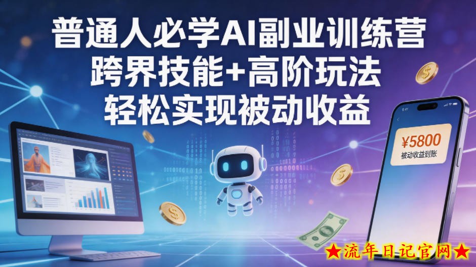 普通人必学AI副业训练营跨界技能+高阶玩法轻松实现被动收益