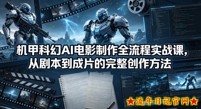 机甲科幻AI电影制作全流程实战课，从剧本到成片的完整创作方法