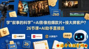 学《叙事的科学》=AI影像拍爆款片+接大牌客户？26节课+AI助手直接送【原创双语字幕】-流年日记