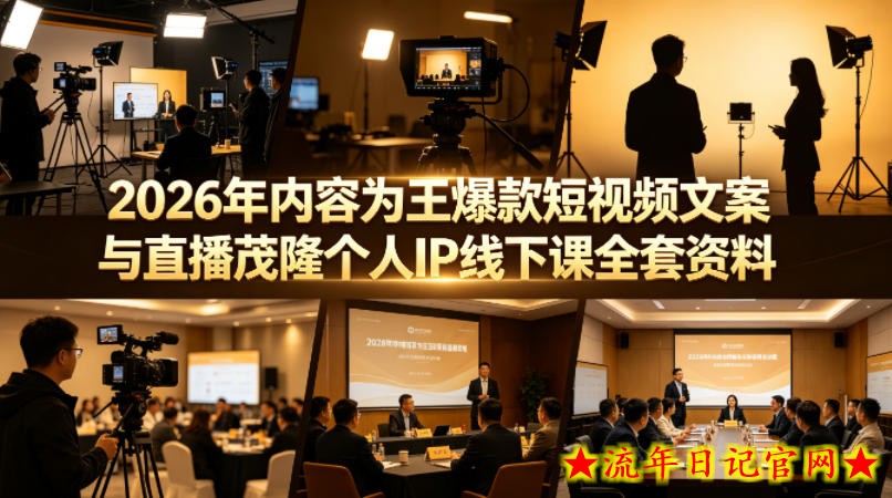 2026年内容为王爆款短视频文案与直播茂隆个人IP线下课全套资料(价值4980)
