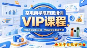 某电商学院淘宝培训VIP课程，各种经典有用的流量获取秘籍，改善运营产品没利润的处境（2026年5月）-流年日记