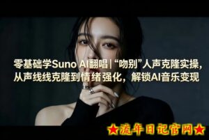 零基础学Suno AI翻唱｜《吻别》人声克隆实操，从声线克隆到情绪强化，解锁AI音乐变现-流年日记