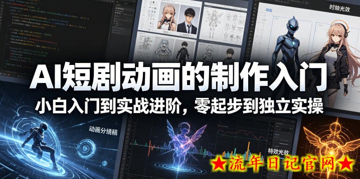 AI短剧动画的制作入门，小白入门到实战进阶，零起步到独立实操