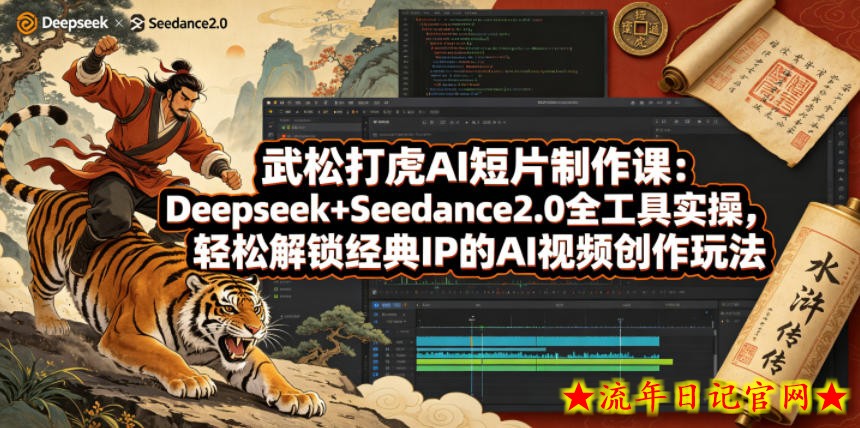 武松打虎AI短片制作课：Deepseek+Seedance2.0全工具实操，轻松解锁经典IP的AI视频创作玩法