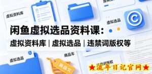 闲鱼虚拟选品资料课：虚拟资料库丨虚拟选品丨违禁词版权等-流年日记