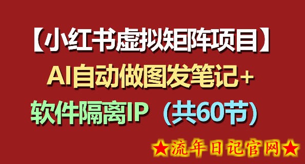 小红书虚拟矩阵项目：软件隔离IP+AI自动做图发笔记（共60节）