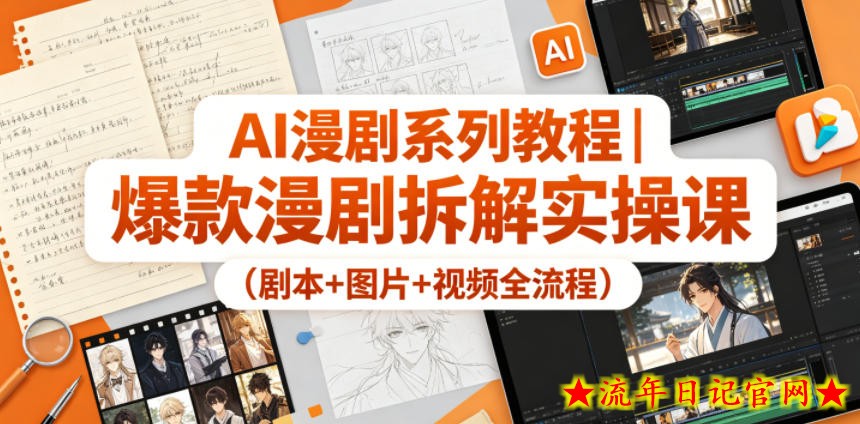 AI漫剧系列教程｜爆款漫剧拆解实操课（剧本+图片+视频全流程）