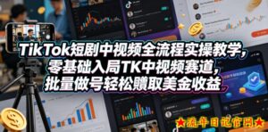TikTok短剧中视频全流程实操教学，零基础入局TK中视频赛道，批量做号轻松賺取美金收益-流年日记