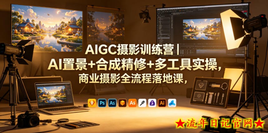 AIGC摄影训练营｜AI置景+合成精修+多工具实操，商业摄影全流程落地课