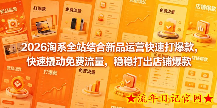 2026淘系全站结合新品运营快速打爆款，快速撬动免费流量，稳稳打出店铺爆款（更新5月12日）