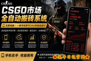 24小时自动监控CS饰品市场，手机即可完成全部操作实现自动搬砖盈利，日入300+【揭秘】-流年日记