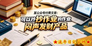 某公众号付费文章：可以抄作业的闷声发财产品-流年日记
