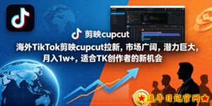 海外TikTok剪映cupcut拉新，市场广阔，潜力巨大，月入1w+，适合TK创作者的新机会-流年日记