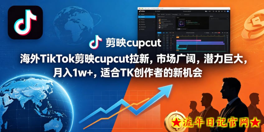 海外TikTok剪映cupcut拉新，市场广阔，潜力巨大，月入1w+，适合TK创作者的新机会